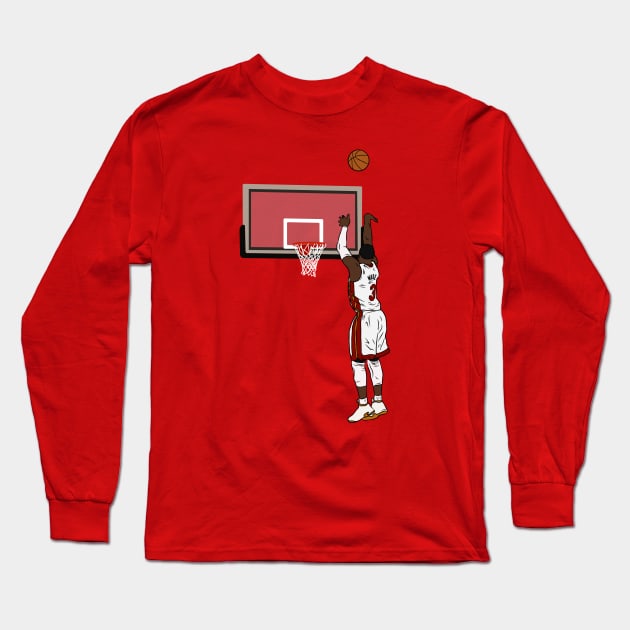 Dwyane Wade Jumpshot Long Sleeve T-Shirt by rattraptees